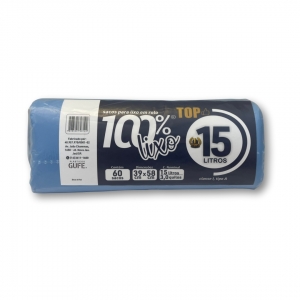 Saco Para Lixo em Bobina TOP 15 Litros Azul