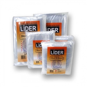 Sacos Plástico PEBD Líder 15cm x 30xm.